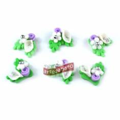 Foto Flor De Biscuit Copo De Leite - Verde E Lilas